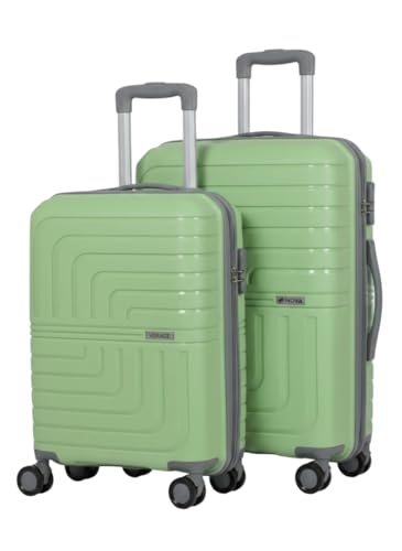 Image of Pro 8 Wheels Set of 2 (Cabin + Medium) Trolley Bags, Hard Case Polypropylene, 360º Wheeling Luggage for Men & Women, Suitcase for Travel, Trolley Bags for Travel (Lime)