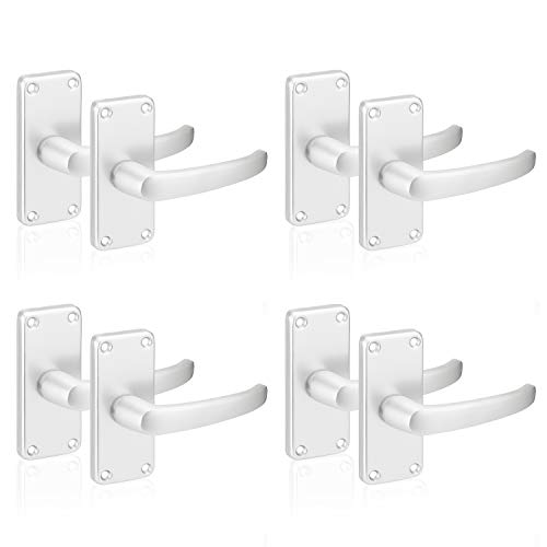 XFORT ZCA22SA - Juego de 4 pares de manijas para puerta (estilo victoriano, acabado de aluminio)