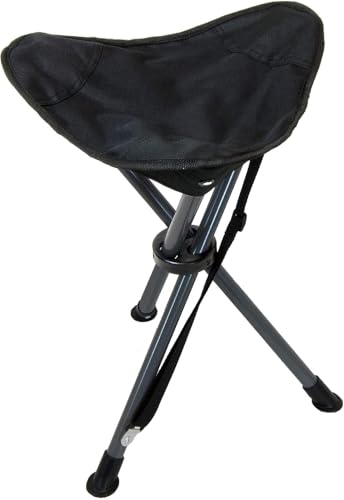 Travel Chair Slacker Tripod Chair for Camping, Lightweight Chair, Adjustable Carry Strap for Easy Transport | Lighter Version of The Original Slacker Stool | Perfect for Outdoor Adventures (Black)