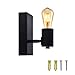 Luxvista Lampada da Parete Orientabile in Metallo Nero Lampade da Muro E27 Industrial Applique da Parete Interno per Salotto o Sala, Faretto per Entrata o Scale (Max Non più di 40W)