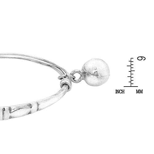 Aeravida Traditional Thai Custom Engraved .925 Sterling Silver Jingle Bell Anklet For Women Daily Fashion Wear | Sterling Silver Bracelet For Anniversary Jewelry Gift | Traditional Anklet #TOP4