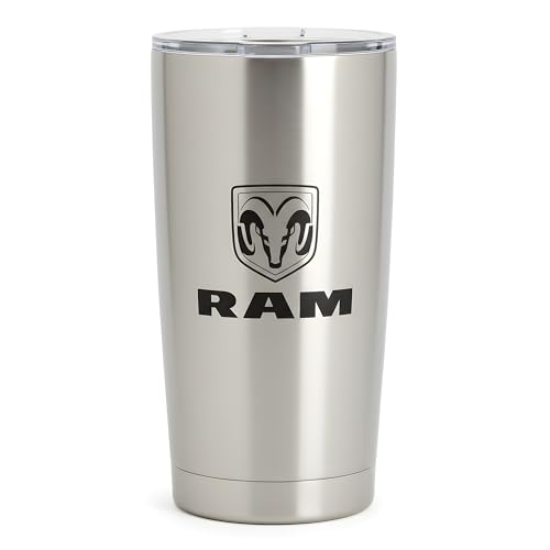 Detroit Shirt Company RAM Trucks Insulated 20 oz Double Wall Travel Coffee Mug | FREE RAM Sticker Pack Included