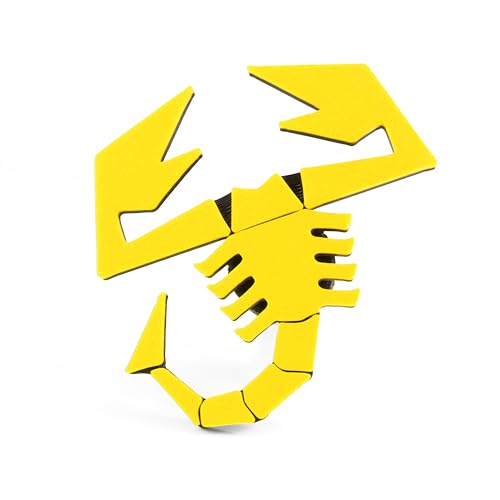 Ricreo Logo Scorpione Accessorio Compatibile con Abarth 500/595/695, Badge per Diffusore Posteriore, Stemma per Fiat Griglia, Emblema Distintivo, Accessori Tuning per Decorazione (Giallo)