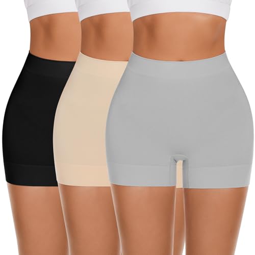 Image of FRESBEIT Slip Shorts for Women Under Dress,Boyshorts Panties Anti Chafing Boyshorts Smooth Shapewear Shorts