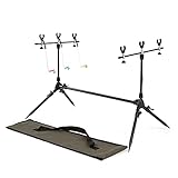 Ebriche Soporte de caña de Pescar Trípode de caña con bolsa, cabezas de soporte,Ajustable retráctil de la Pesca de la caña de vástago sostenedor de la Barra de Pesca de la polea pod