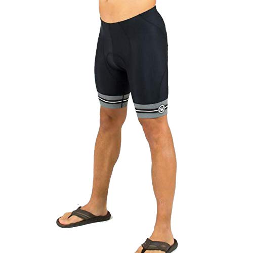 CANARI Men's Exert Cycling/Biking Padded Shorts, White, Small