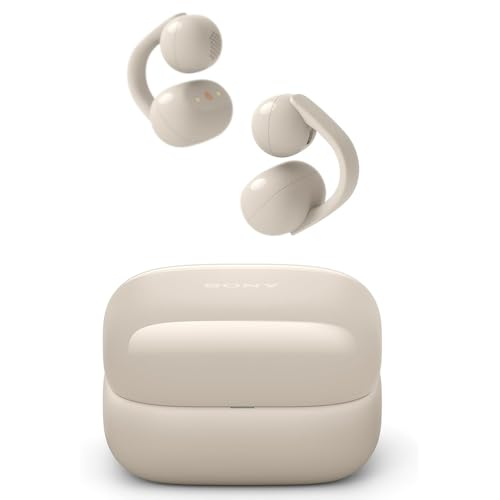 Sony WFLC900/C LinkBuds Clip Open-Ear Truly Wireless Earbuds Greige Bundle with Deco Essentials 6-Pair Earbud Tips & 1 YR Enhanced Protection Pack