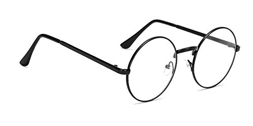 ZEVONDA Occhiali Finti - Occhiali Rotondi Classici Vintage Occhiali  Montatura in Metallo Occhiali da Vista Trasparenti Senza Prescrizione per  Donna/Uomo, Nero -