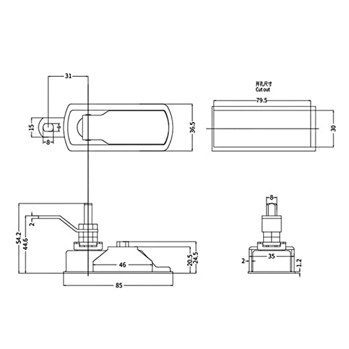 Serrure à Compression Rotatif Avion Inox 304 pour Armoire Électrique - 6