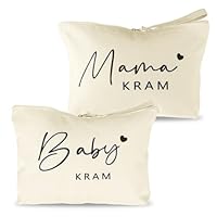Bewudy 2 Stück Kosmetiktasche Bag Mama Baby, Geschenke für Werdende Mütter Mom Bag mit Reißverschluss Mutter Beutel Babyparty Geschenke Mama Geschen für Schwangere