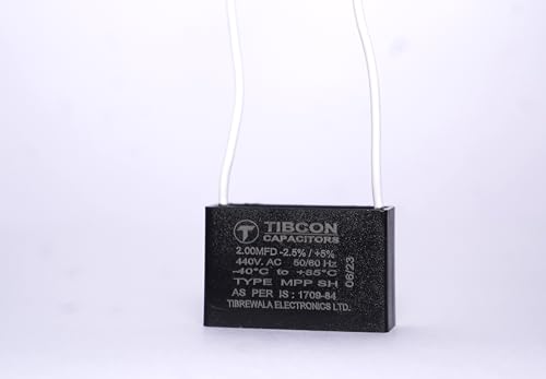 Image of Spinxx 2 MFD 440V Tibcon Capacitor for Ceiling Fan & Mini Cooler Motor (Pack of 1)