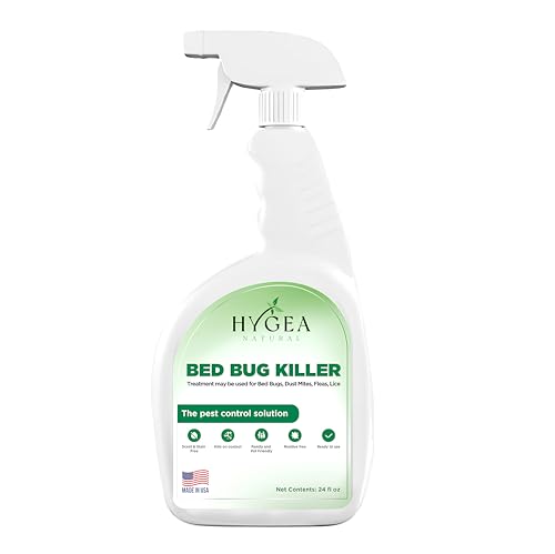 Hygea Natural Lice, Mite, and Bed Bug Killer Natural Spray - Child & Pet Friendly - Immediate Results - Stain & Odor Free (24 Ounce)