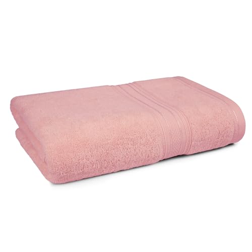 MYTRIDENT Towels for Bath Large Size | 100% Cotton Towel for Women and Men | Classic Collection, 75 cm x 150 cm, 525 GSM | Super Soft and Absorbent - Victorian Pink
