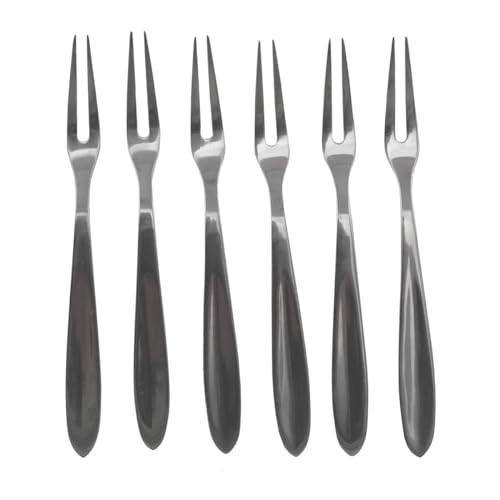 Fackelmann 32131 Lot de 6 fourchettes à escargots, Fourchette, Fourchette à crustacés, Acier Inoxydable, Argenté, 12,5 cm