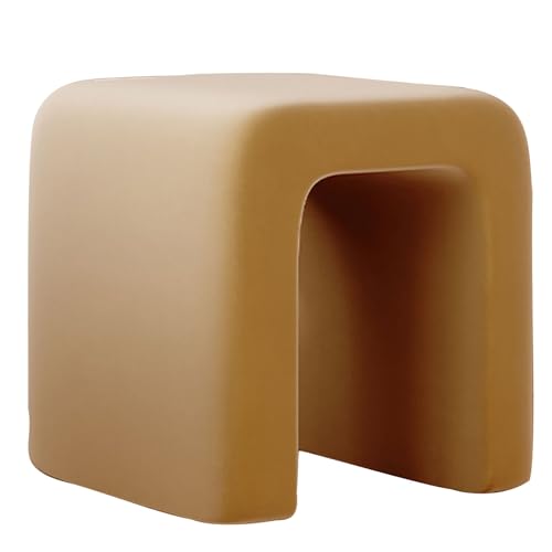 Taburete de tocador moderno para espacios pequeños con base de madera 2