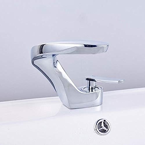Robinet de salle de bains chromé pour lavabo et vasque de vanité design moderne
