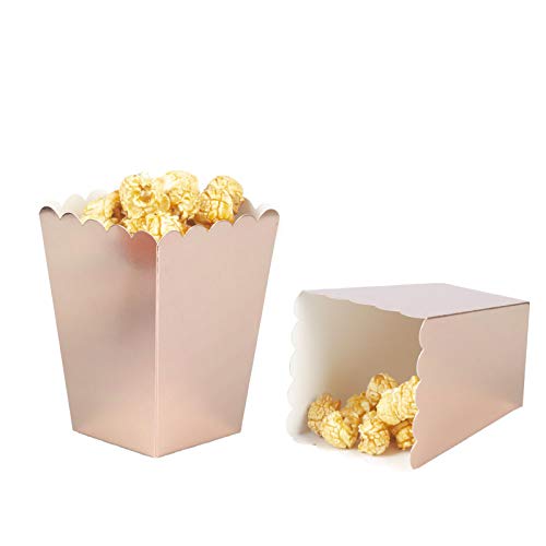 Image of We Moment Rose gold Popcorn Boxes Cardboard Container For Party Supplies,Pack of 36