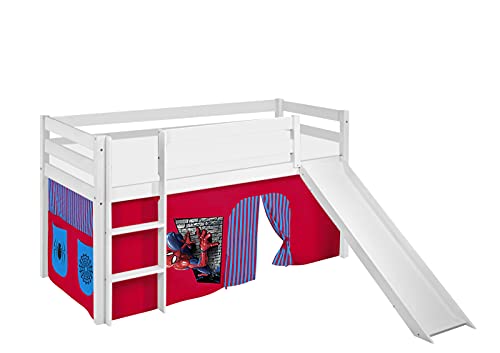 Lilokids Hochbett mit Rutsche JELLE 90×200 cm | 90x190 cm – Kinderbett & Spielbett aus Massivholz (Kiefer) inkl. Lattenrost – Verschiedene Markenmotive (Spiderman, 90 x 200 cm) Lilokids Hochbett mit Rutsche JELLE 90×200 cm | 90x190 cm – Kinderbett & Spielbett aus Massivholz (Kiefer) inkl. Lattenrost – Verschiedene Markenmotive (Spiderman, 90 x 200 cm)