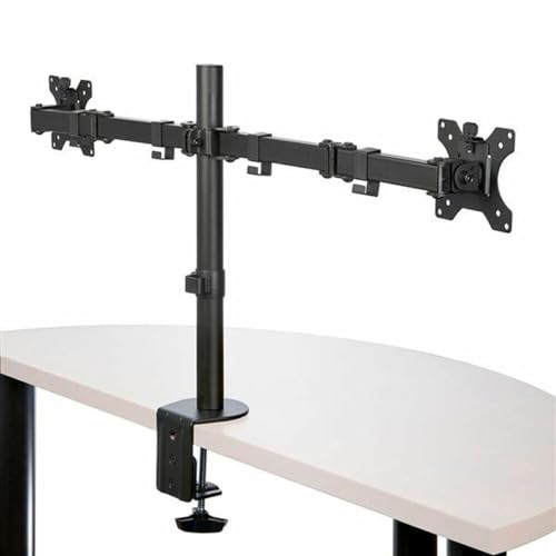Soporte de dos monitores para solucionar el dolor de cuello en oficina 2
