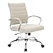 LeisureMod Benmar Modern Mid-Back Adjustable Swivel Leather Office Chair (Tan)