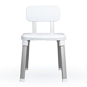 Weinberger Design douchekruk voor senioren met rugleuning, antislip voeten, in hoogte verstelbaar, tot 150 kg, douchestoel, douchestoel, badkruk/model: 43906