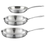 ENSEMBLE DE 3 POÊLES TOUT INOX : Pensé pour répondre à tous vos besoins culinaires, ce lot de 3 poêles tout inox de diamètres 2, 24 et 28 cm permet de cuisiner de petites à grandes quantités. Les manches fixes athermiques ergonomiques garantissent une prise en main confortable et sécurisée, même lors de cuissons intensives.