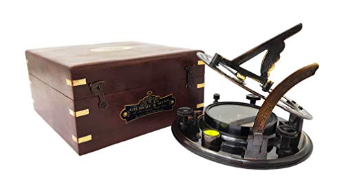 Brass Nautical - 5 Inches Large Sundial Compass In Rosewood Case Top Grade Calibrated Vintage Gift #TOP3