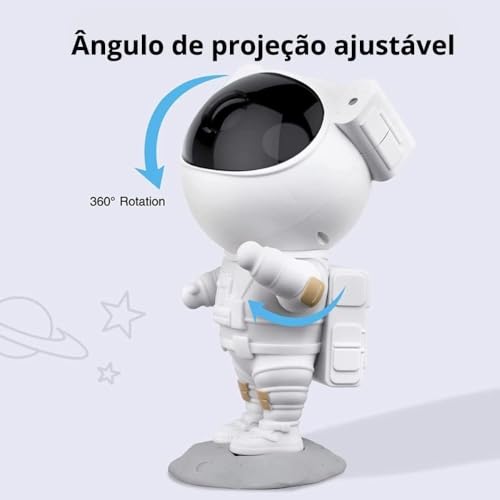Projetor de Luz Astronauta de Galáxia e Estrelas, Luminária Astronauta. Luz noturna para o quarto!