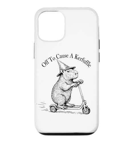 Funny Retro Scooter Off To Cause A Kerfuffle Capybara Vibes �X�}�z�P�[�X iPhone 12/12 Pro �p