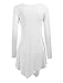 Made By Johnny MBJ WT737 Womens Long Sleeve Handkerchief Tunic L White