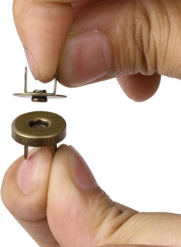 Image of Nimida Magnetic Button Snaps Clasps Fasteners Closure 18 mm for Sewing, Clutch, Purses, Tote, Handbags, Clothes, Leather Bags (50, Antique)