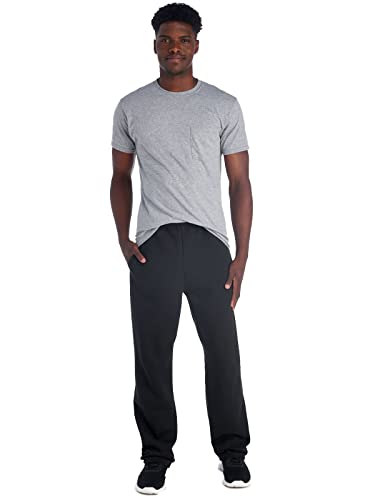 Jerzees Men's NuBlend Fleece Open Bottom Sweatpants with Pockets, Relaxed Fit, Cotton Blend2
