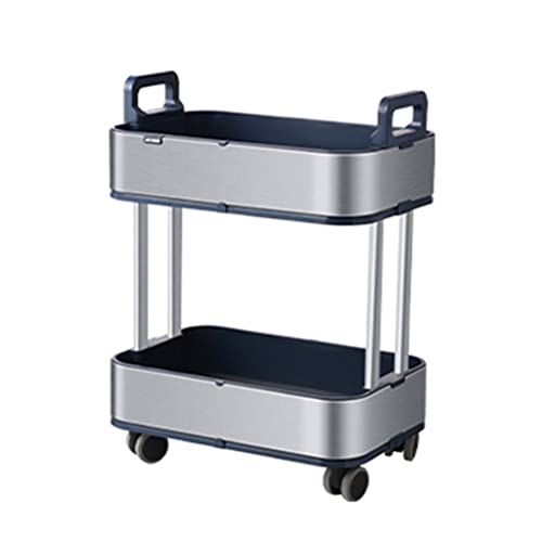 Chariot de cuisine mobile pour le salon et service de table polyvalent argenté