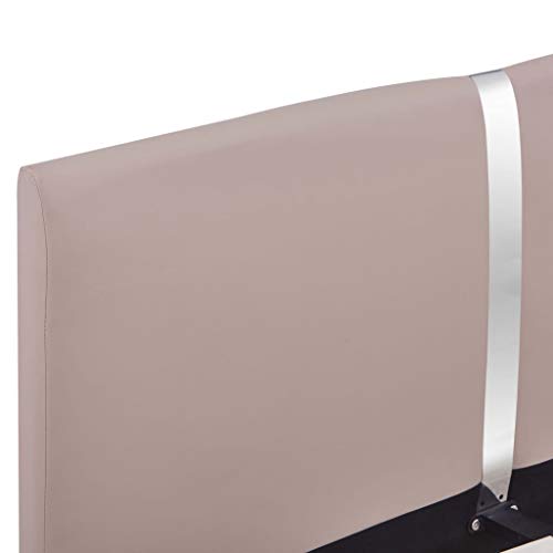 Festnight Bettgestell Lederbett mit Lattenrahmen Bettrahmen Balkenbett Bettrahmen Lattenrost Holzbett Jugendbett Gästebett Cappuccino-Braun Kunstleder 140x200 cm