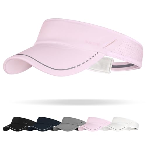 Image of Sukeen Sports Sun Visor for Men Women, Lightweight Adjustable Visor Hat, Reflective Running Tennis Golf Visor, Sunglass Slots