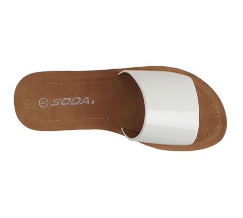 Image of Soda Shoes Efron-S Women Flip Flops Basic Plain Slippers Slip On Sandals Slides Casual Peep Toe Beach