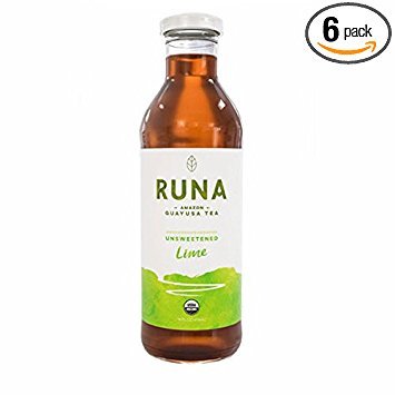 Runa Amazon Guayusa Unsweetened Bottled Tea, Lime, 14 Ounce (Pack of 6)