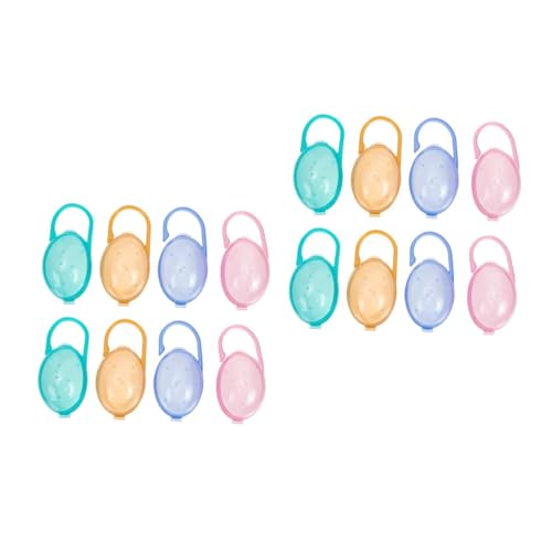 BESPORTBLE 2sets 8pcs Pacifier Holder Storage Box with Handle Durable Plastic Case for Safe Access Pacifier Carrying 8pcs*2