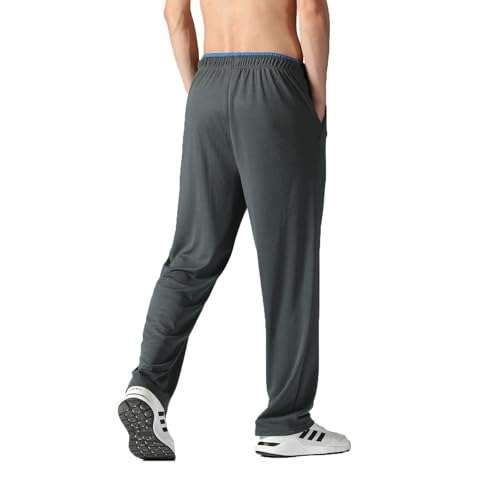 Men's Joggers Pants with Zipper Pockets,Lightweight Sweatpants,Open Bottom Athletic Loose Fit Training Pants2