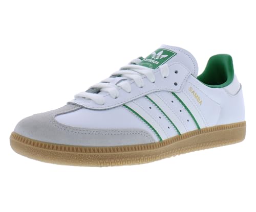 Image of adidas Samba Mens Shoes Size 7.5, Color: Cloud White /Crystal White /Green