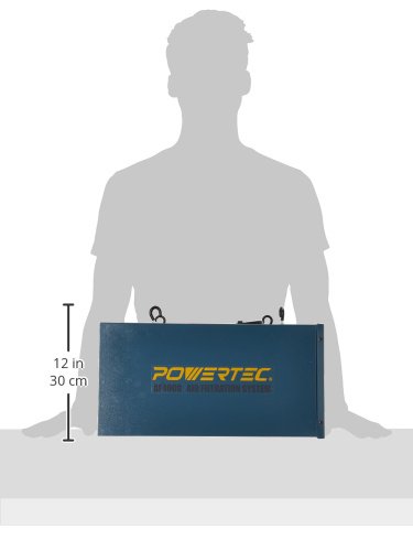 Image of POWERTEC AF4000 3-Speed RF Remote Controlled Air Filtration System (300 /350 /400 CFM), Hanging Air Filter for Woodworking & Dust Collector, Air Purifier for Garage & Workshop (AF4000)