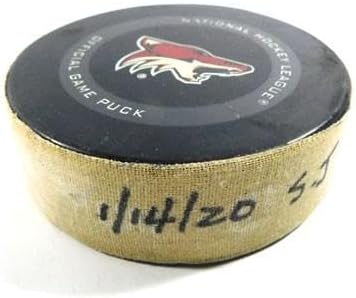2020 Arizona Coyotes vs. San Jose Sharks Game Used Puck 1-14-20 AA0046117 - NHL Unsigned Game Used Pucks