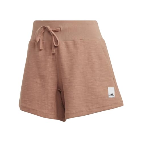 Short Adidas en molleton bouclé marron Clay Strata taille S pour femme