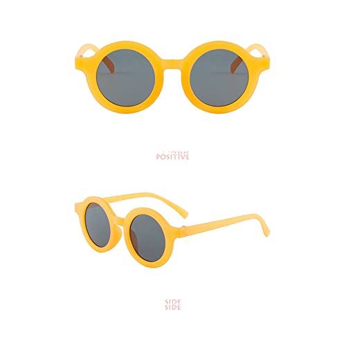LROSEY Niedliche runde Sonnenbrille, für Kinder im Alter von 2 bis 8 Jahren, gelb, Einheitsgröße Cover