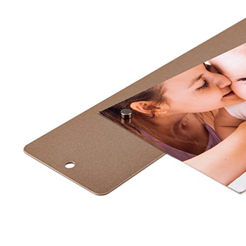 magnets4you - Barra de metal Element Big | Color: champán | 70 x 6 cm | Incluye 12 imanes de neodimio de 6 x 3 mm de diámetro Cover