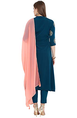 Janasya Indian Women's Tunic Tops Crepe Kurti Set with Dupatta for Women - Image 7