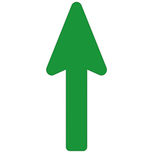 Lot de 2 flèches/indications de direction (vert signalisation) - Autocollants de sol (taille de flèche 400 x 160 mm)