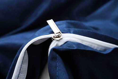 Image of F.Y.Dreams Weighted Blanket Duvet Cover 60x80 inches with 8 Ties,Zipper on Long Side /100% Cotton, Navy Blue /Just Duvet Cover
