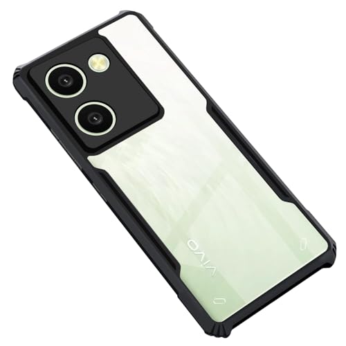 Image of Bintage Back Cover Clear E agle Smoke Case Compatible Model for Vivo V2401 / Y200Pro 5G | Raised Edges I paky |Imported Flexible TPU Bumper Scratch & Camera Protection - Black