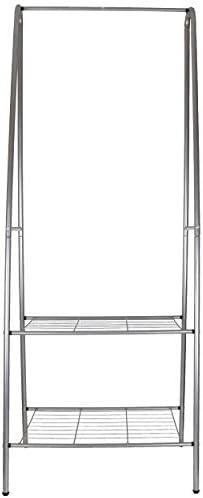 The Hanger Store Grey Metal Coat Stand with 2 Tier Shoe Rack 160cm